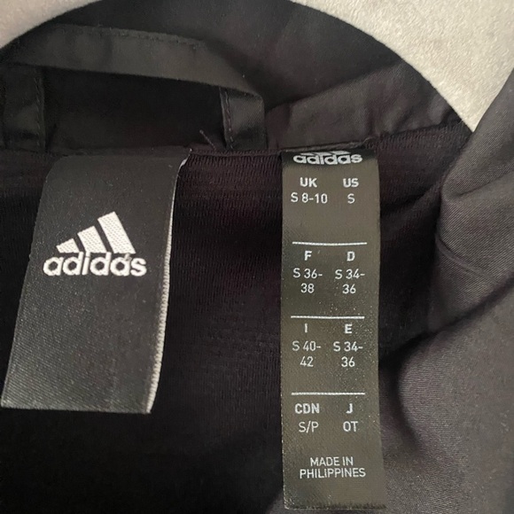 Adidas 3 Stripes Black and White Snap buttons Lightweight Boxy Jacket - Picture 7 of 8